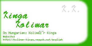 kinga kolimar business card